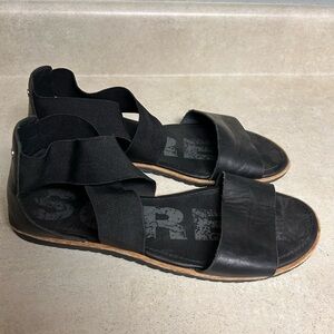 Sorel Ella Black Gladiator Strappy Sandals size 10